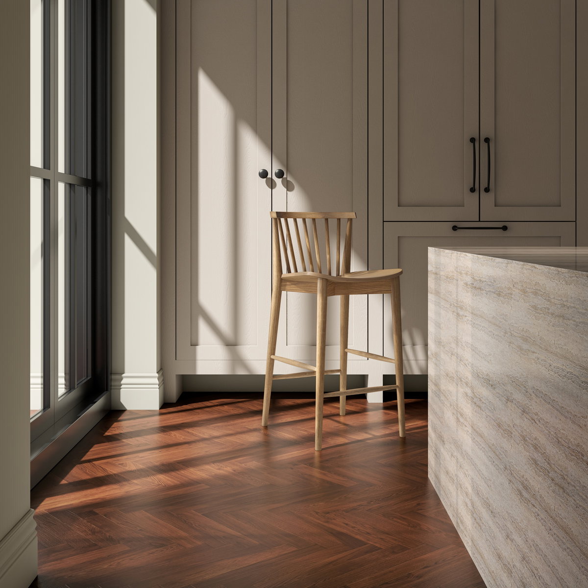 Marley Counter Stool Oak, Counter & Bar Stool by Moe's Home, 18" width x 37" height x 20" depth View 8