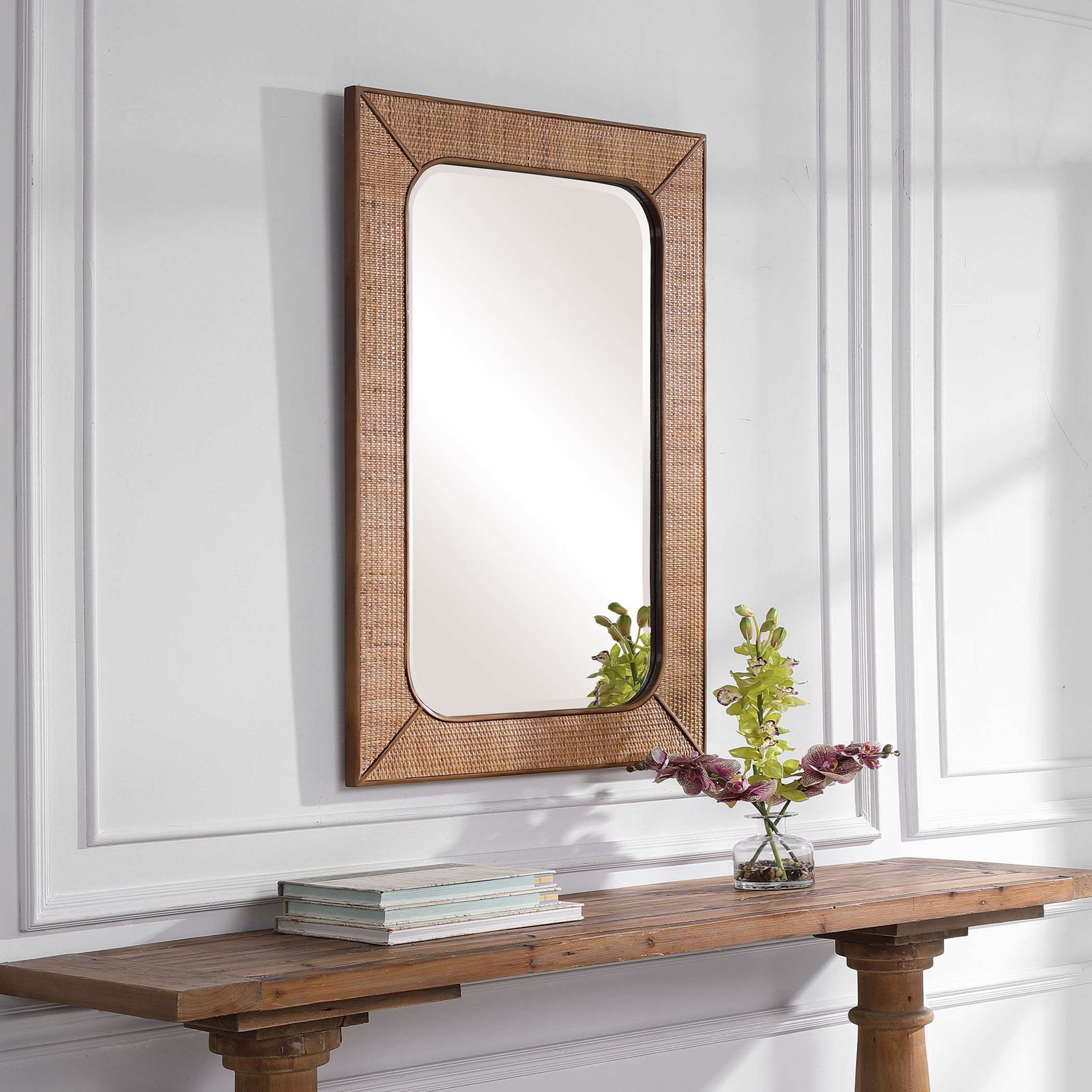 Tahiti Rattan Mirror large image 