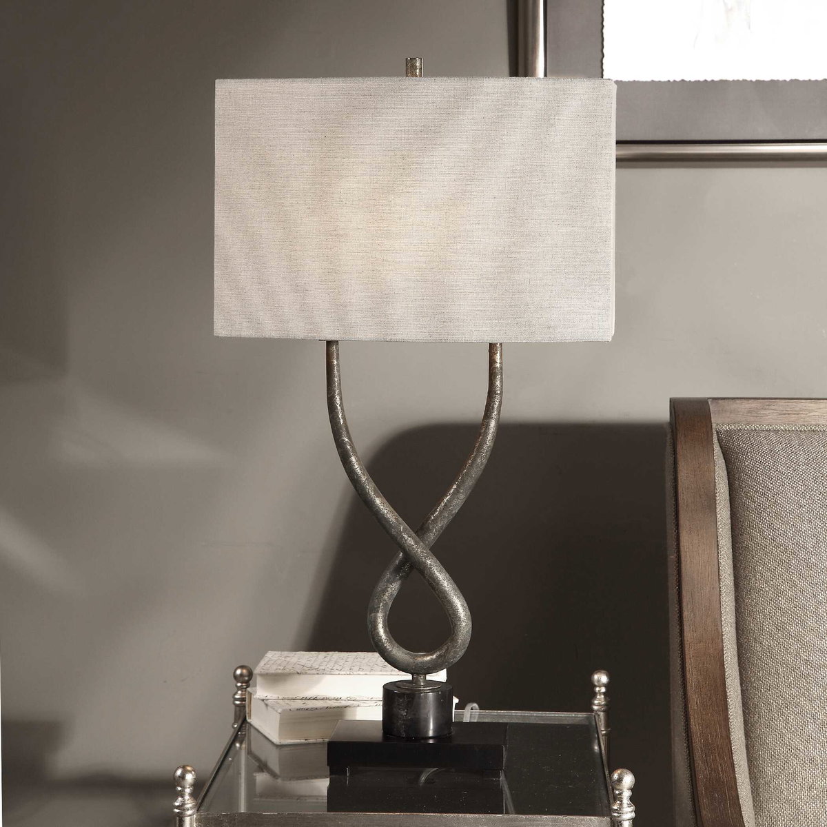 Talema Aged Silver Lamp, Table Lamp by Uttermost, 17" width x 30.25" height x 9" depth View 5