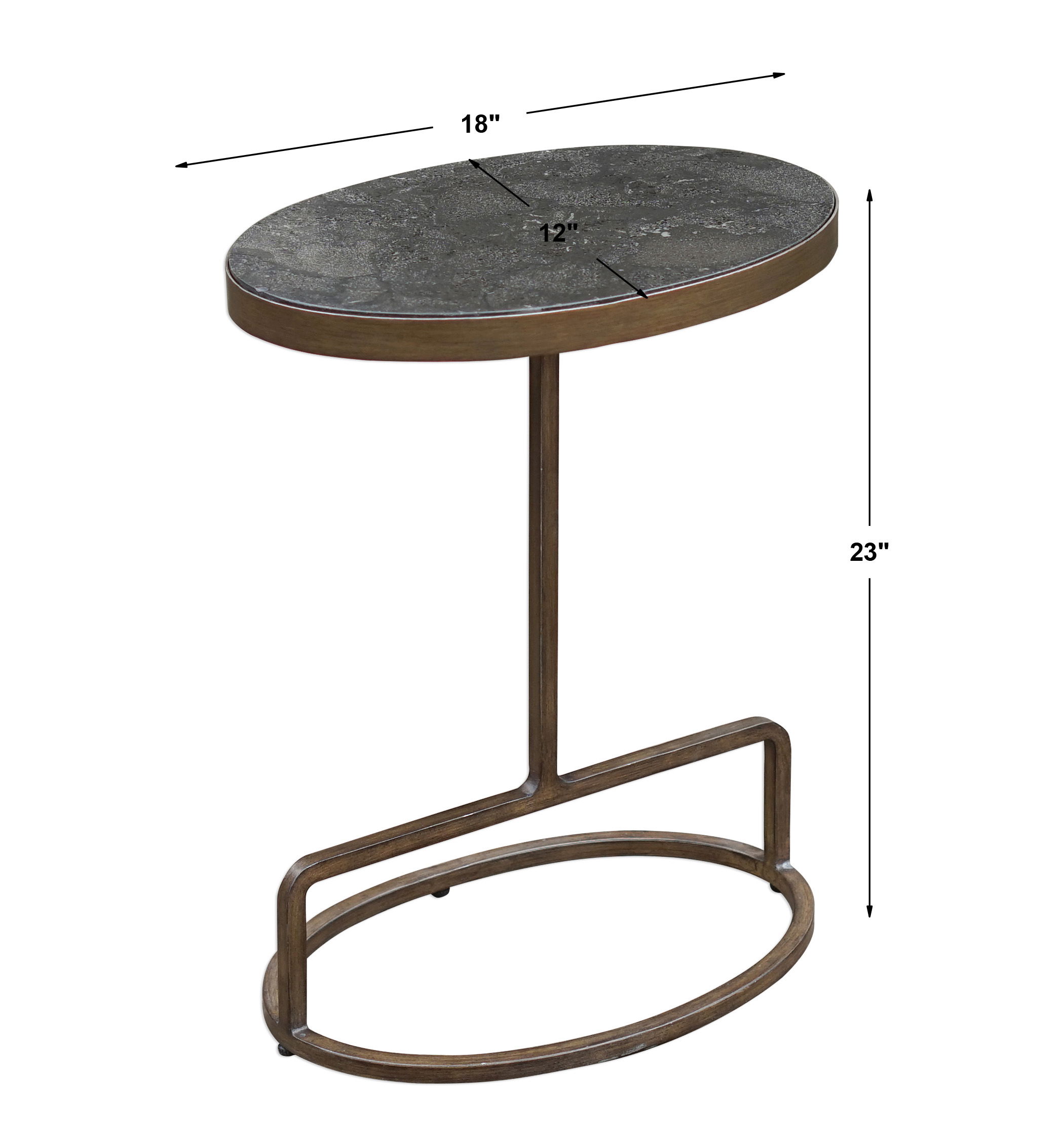 Jessenia Stone Accent Table, Furniture by Uttermost, 18" width x 23" height x 12" depth View 3
