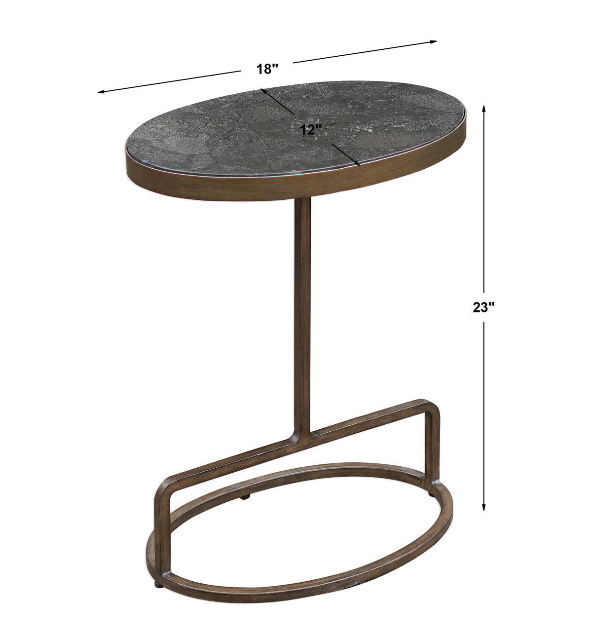 Jessenia Stone Accent Table, Side & End Table by Uttermost, 18" width x 23" height x 12" depth View 3
