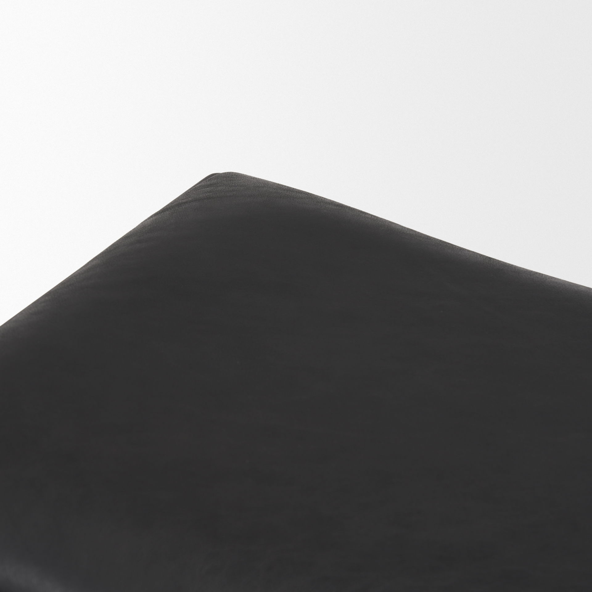 Taniel Black Leather with Black Metal Stool, Ottoman by Mercana, 23.25" length x 16" width x 17.5" height View 5