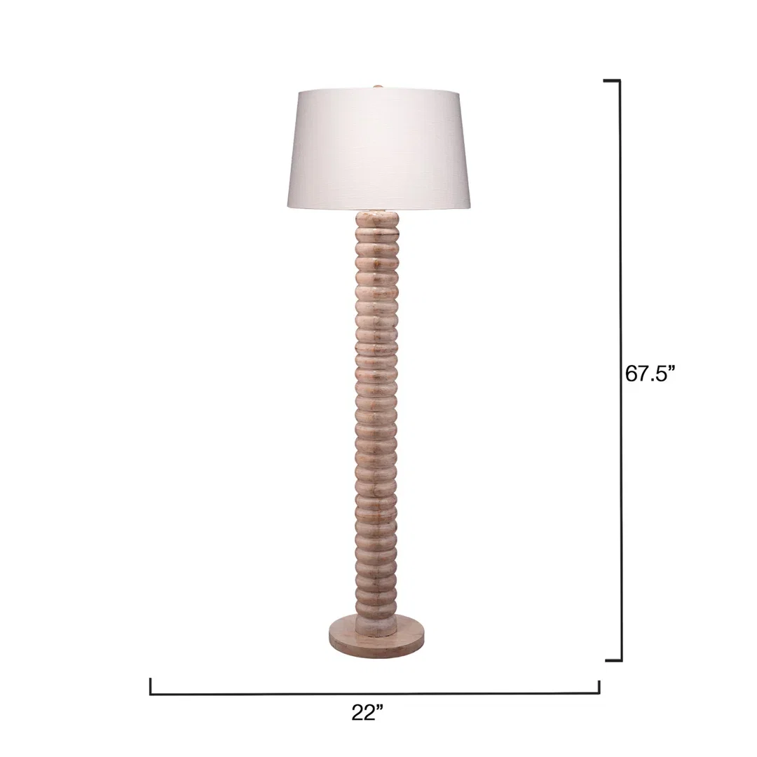 Abacus Mango Wood Floor Lamp with Polyester Linen Shade, by Jamie Young, 22" width x 67.5" height x 22" depth View 3