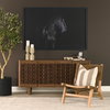 Elodie 24.4L x 33.9W x 30.7H Brown Leather with Natural Beech Wood Frame Accent Chair, by Mercana, 24.41" length x 31.9" width x 30.71" height thumbnail 3