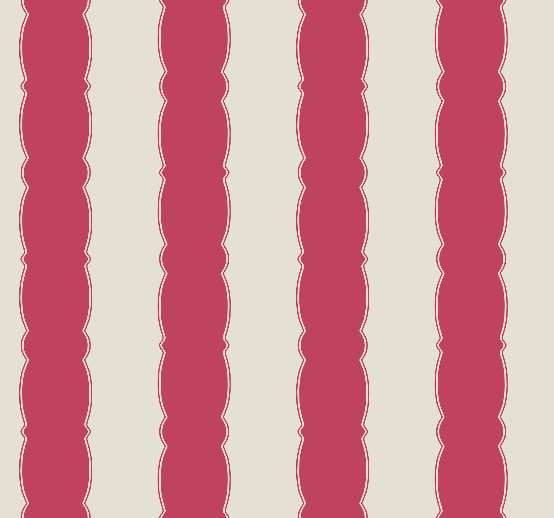 Scalloped Stripe Red Wallpaper large image 