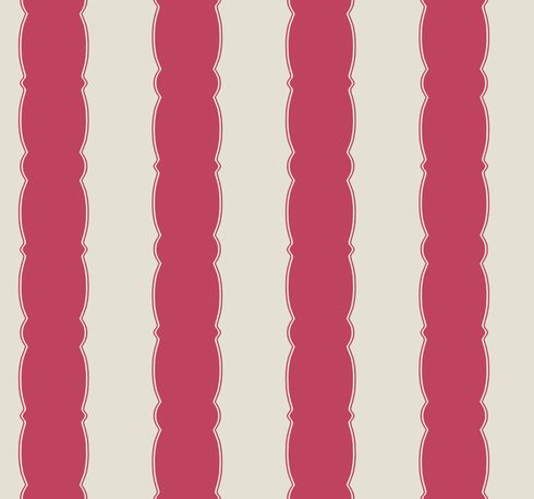 Scalloped Stripe Red Wallpaper
