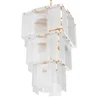 Chandelier Giardano Clear And Frosted Glass Antique Brass Finish, by Eichholtz USA, 24.8" width x 39.37" height x 24.8" depth thumbnail 5