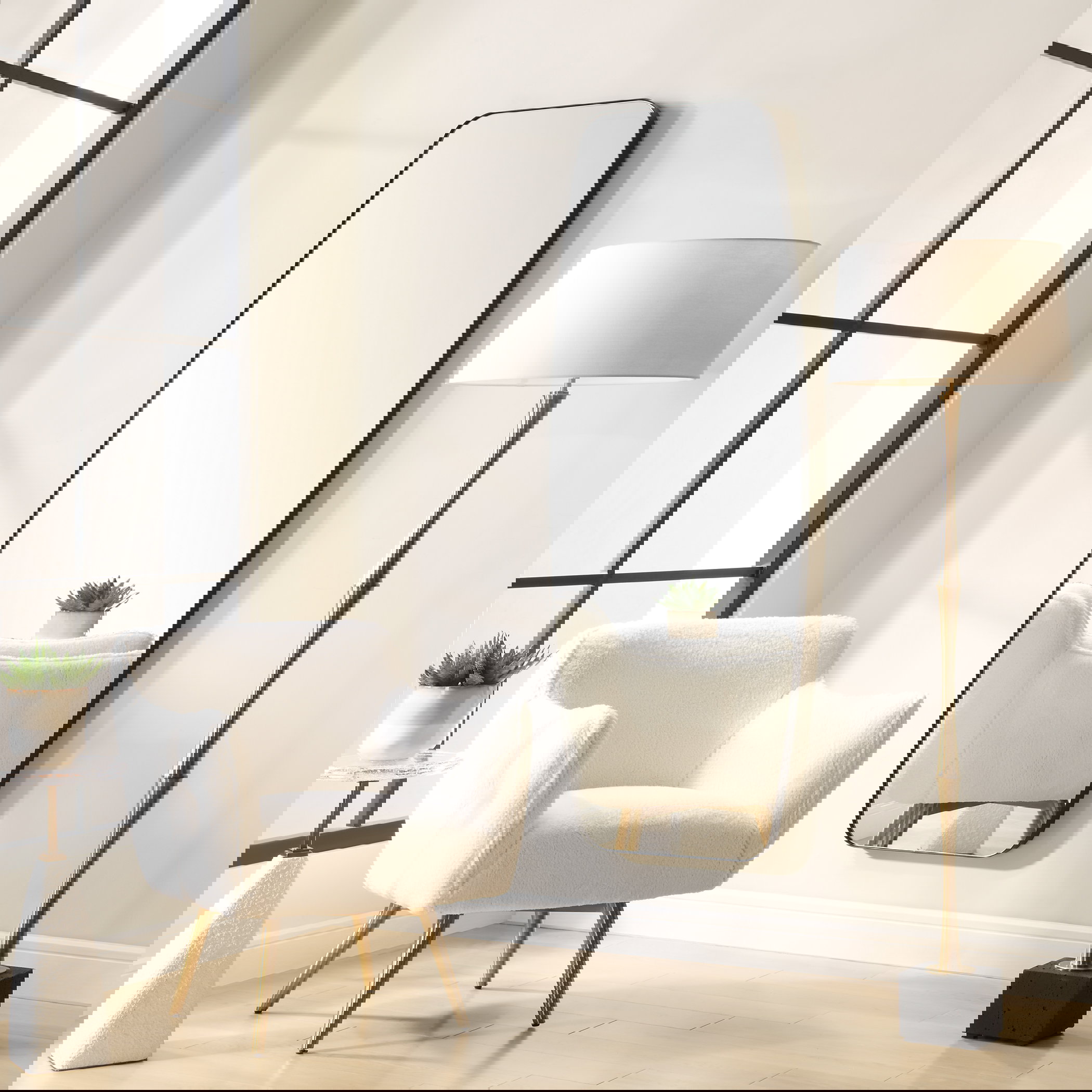 Caspian Curved Black Dressing Mirror, by Uttermost, 27.75" width x 71.87" height x 2" depth View 2