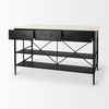 Amika White Marble Top Black Metal Base Kitchen Island thumbnail 10