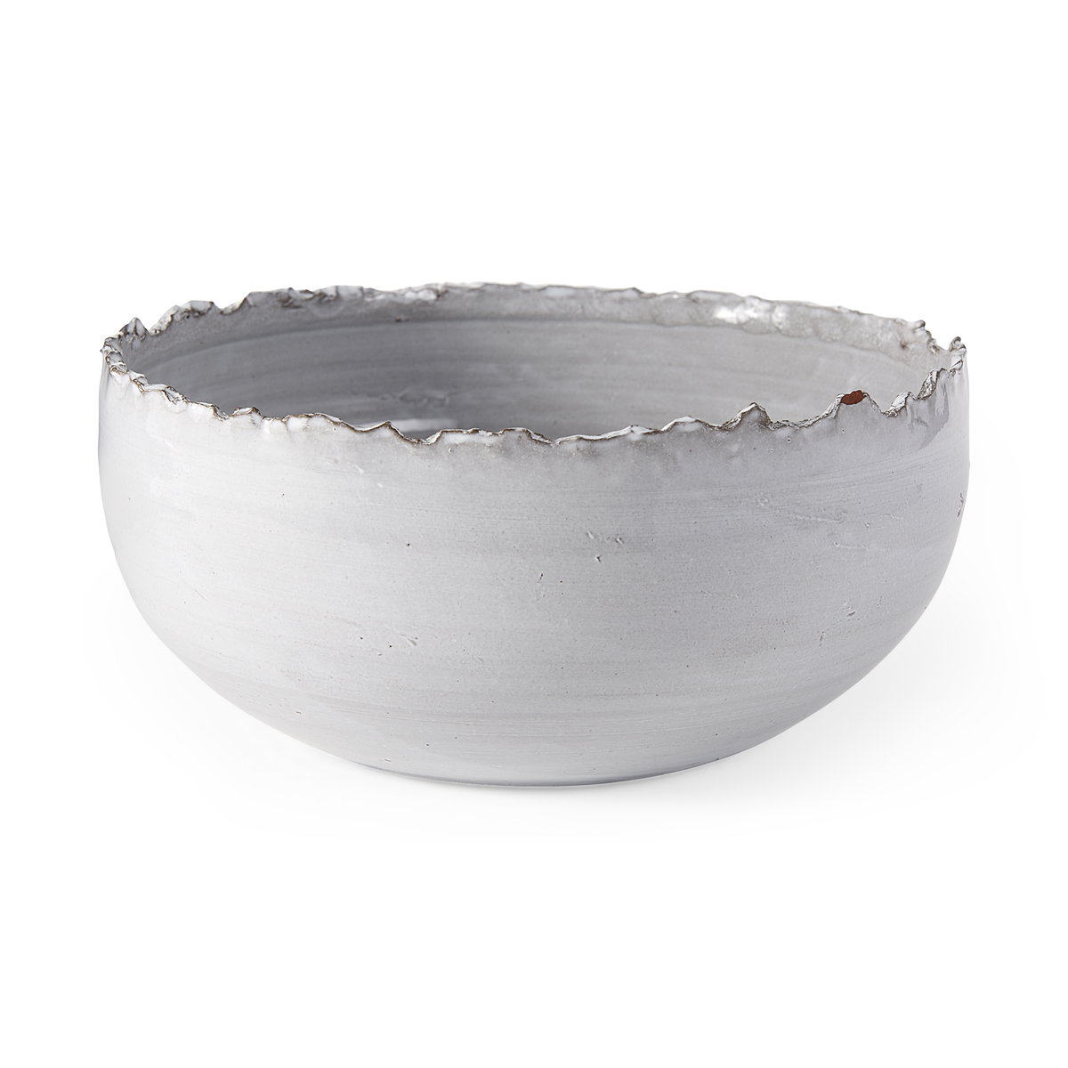 Larsen 13L x 13W White Ceramic Large Decorative Bowl, by Mercana, 12.8" length x 12.8" width x 5.12" height View 1