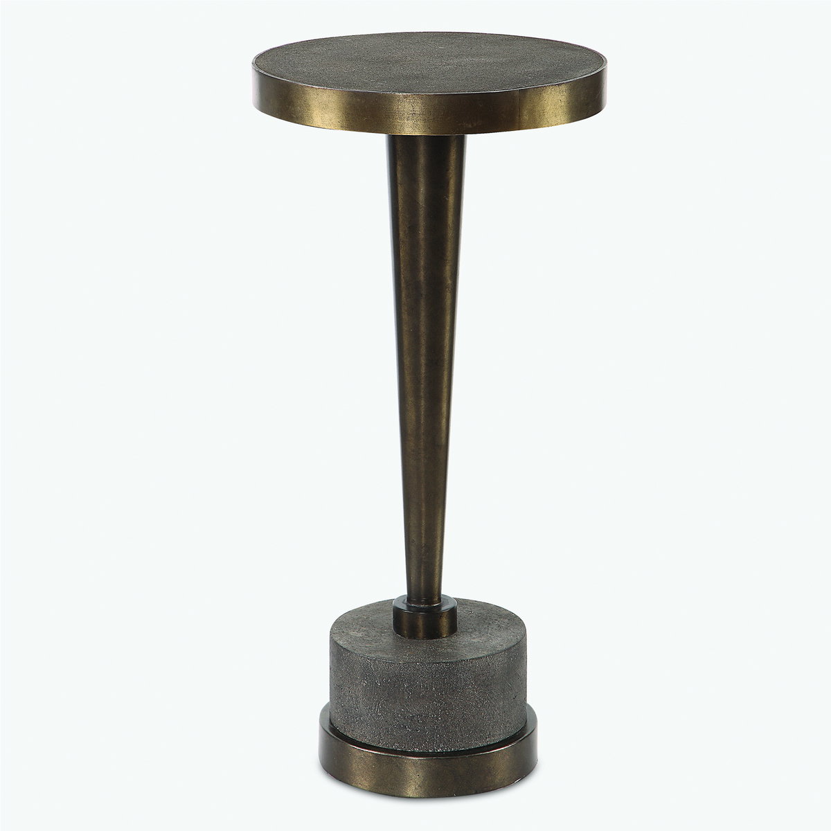 Masika Bronze Accent Table, Side & End Table by Uttermost, 10.5" width x 21.62" height x 10.5" depth View 1