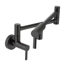 Online Designer Kitchen S665BL Moen Modern Wall Mount Swing Arm Folding Pot Filler Kitchen Faucet