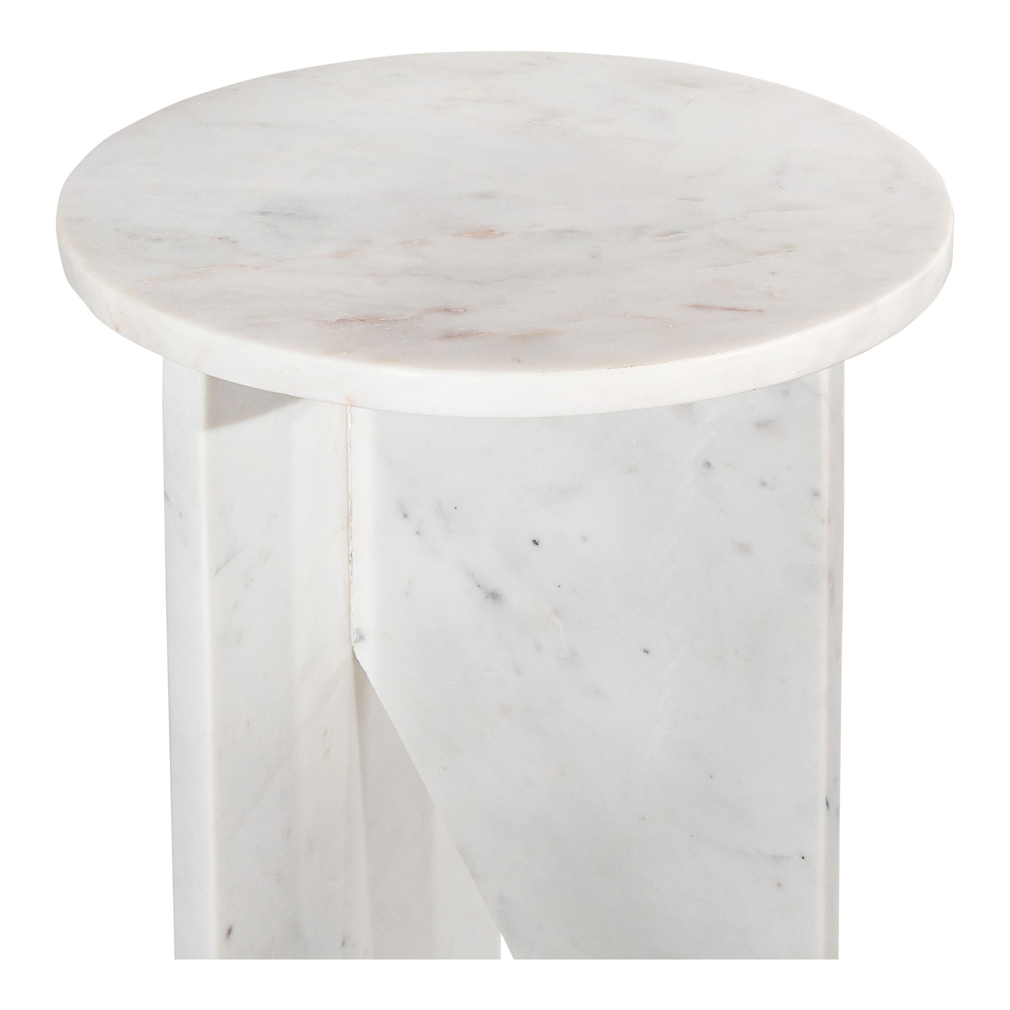 Grace Accent Table White Marble, Side & End Table by Moe's Home, 14" width x 20" height x 14" depth View 5