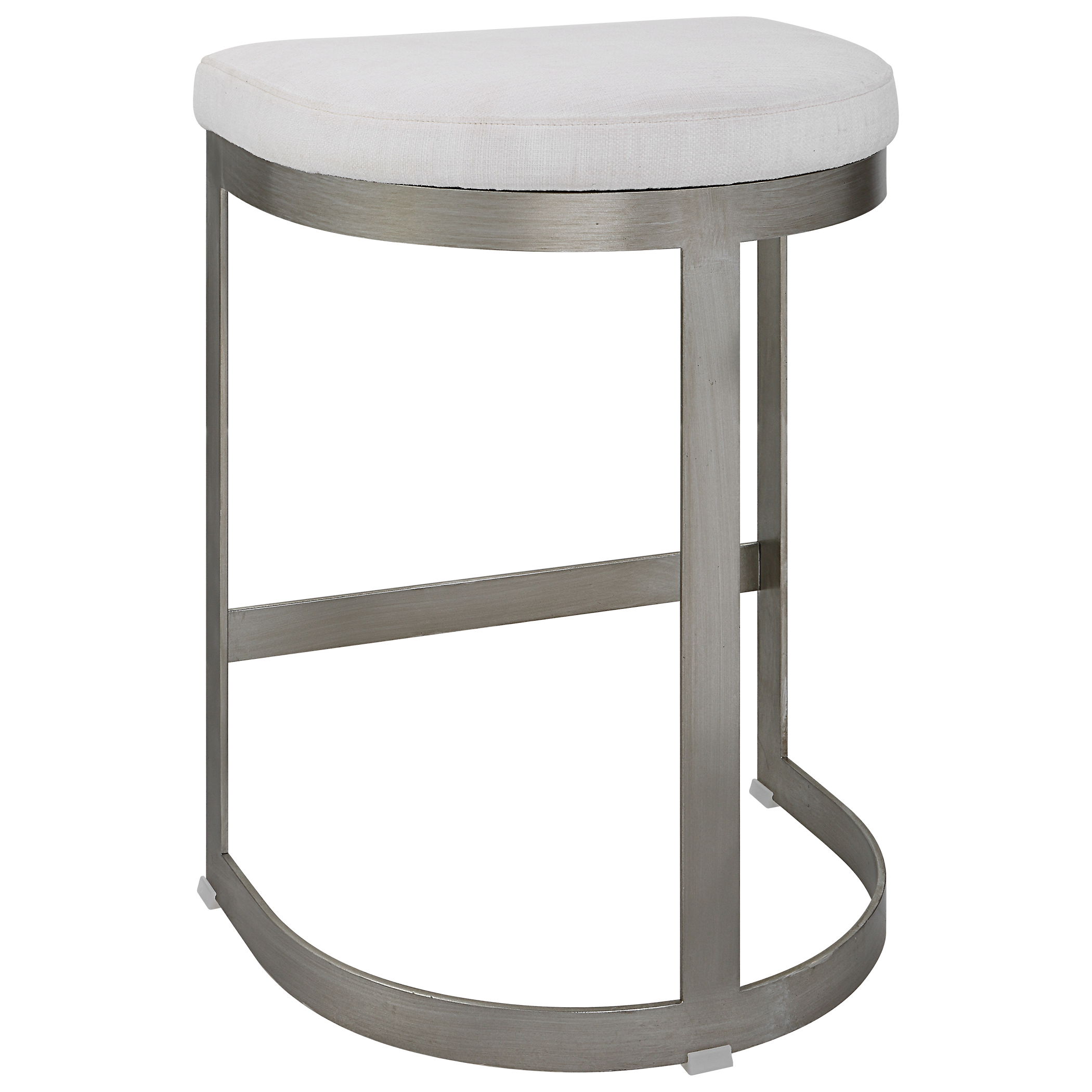 Ivanna Backless Silver Counter Stool, Furniture by Uttermost, 18" width x 26" height x 14.5" depth View 10