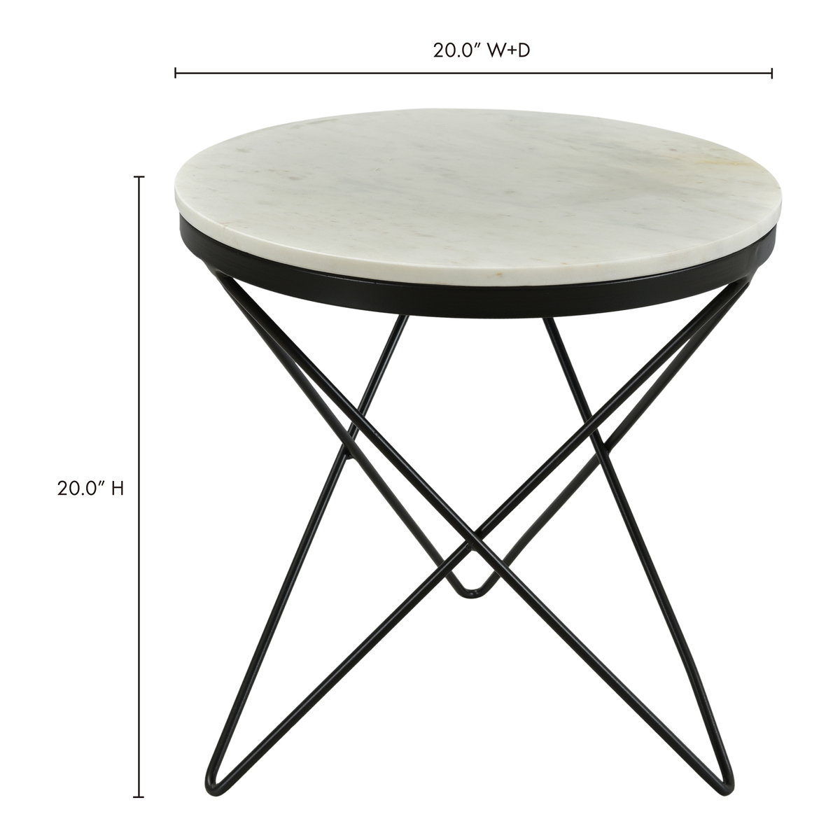 Haley Side Table Black, Side & End Table by Moe's Home, 20" width x 20" height x 20" depth View 7