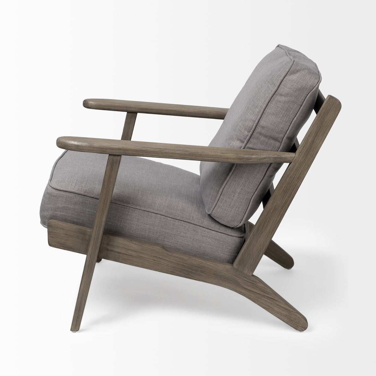 Olympus II Flint Gray Fabric Covered Wooden Frame Accent Chair, by Mercana, 28" length x 31" width x 32" height View 4