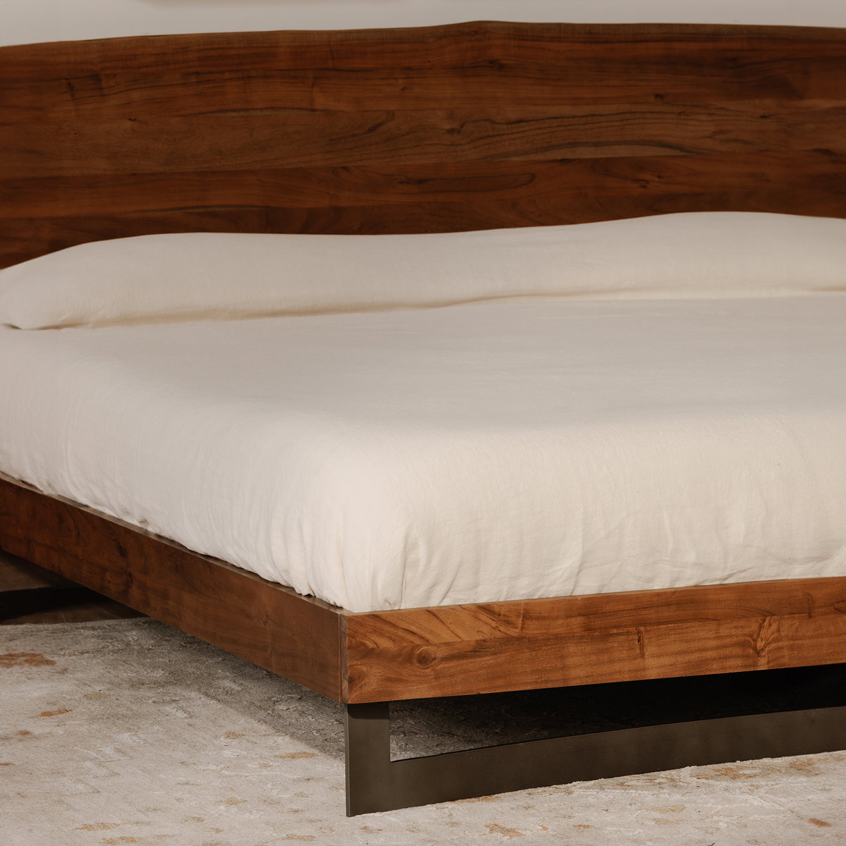 Bent Queen Size Bed Brown, by Moe's Home, 71" width x 42" height x 89" depth View 6