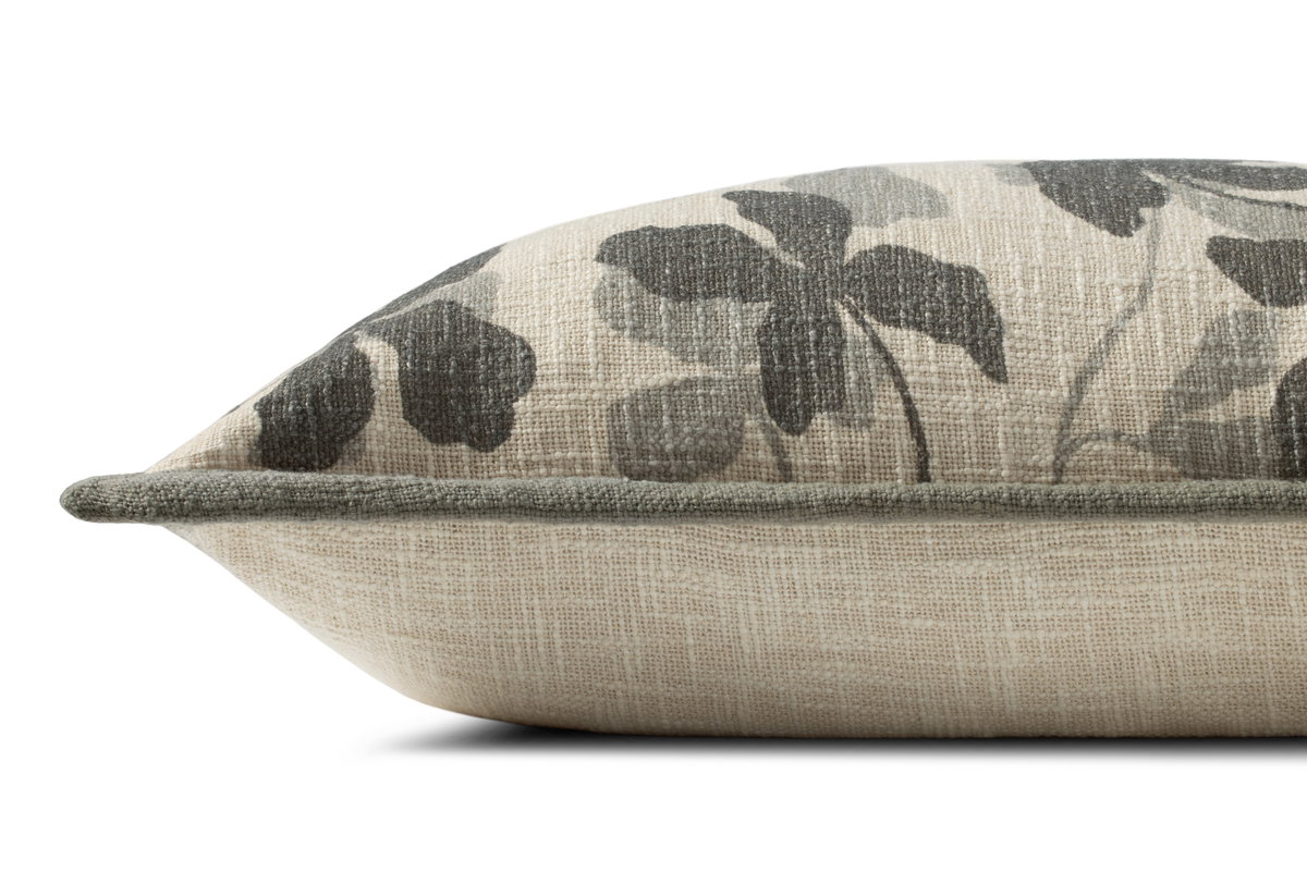 Brigette Romanek x Loloi Charcoal Pillow, Decorative Pillow, 16" length x 26" width View 2