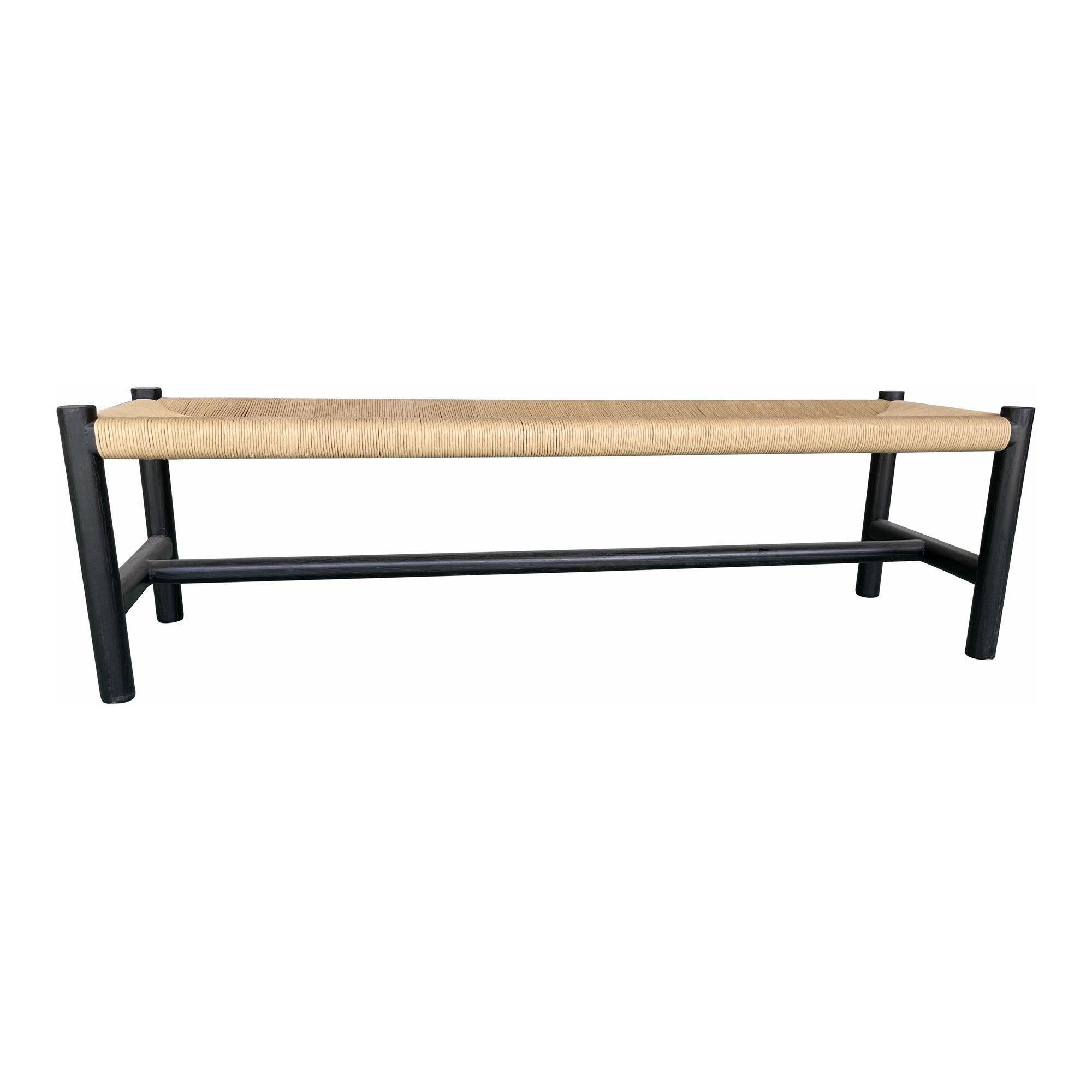 Hawthorn Large Bench Black, Benche by Moe's Home, 60" width x 18" height x 17" depth View 1
