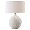 Dribble White Glaze Table Lamp, by Uttermost, 19" width x 25.75" height x 19" depth thumbnail 1