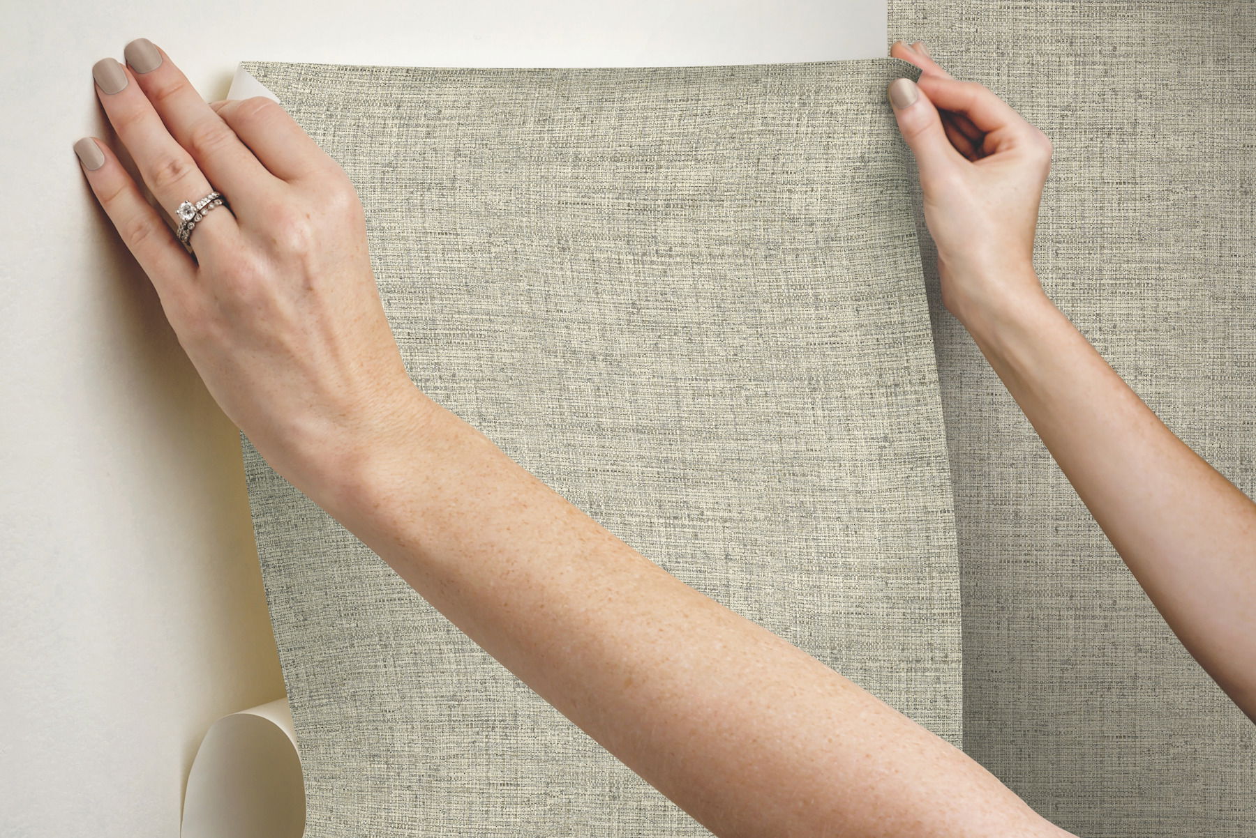 Papyrus Weave Neutral Peel & Stick Wallpaper large image 