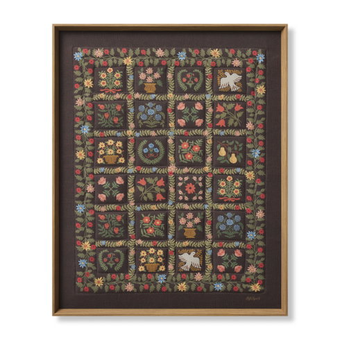 Rifle Paper Co. x Loloi Helena Quilt Brown Wall Art