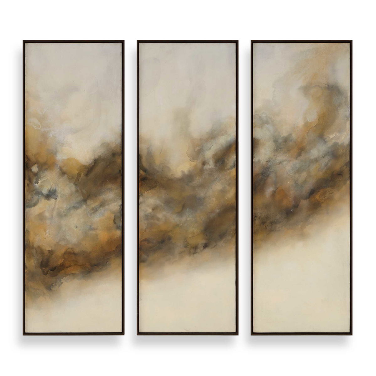 Smoke Break Hand Painted Modern Art Set/3, by Uttermost, 21" width x 61" height x 2" depth View 1
