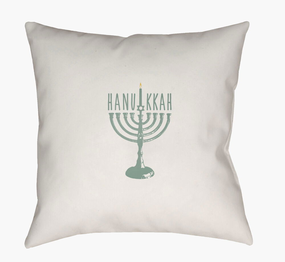 Hanukkah Menorah Accent Pillow, Decorative Pillow by Surya, 18" length x 18" width
