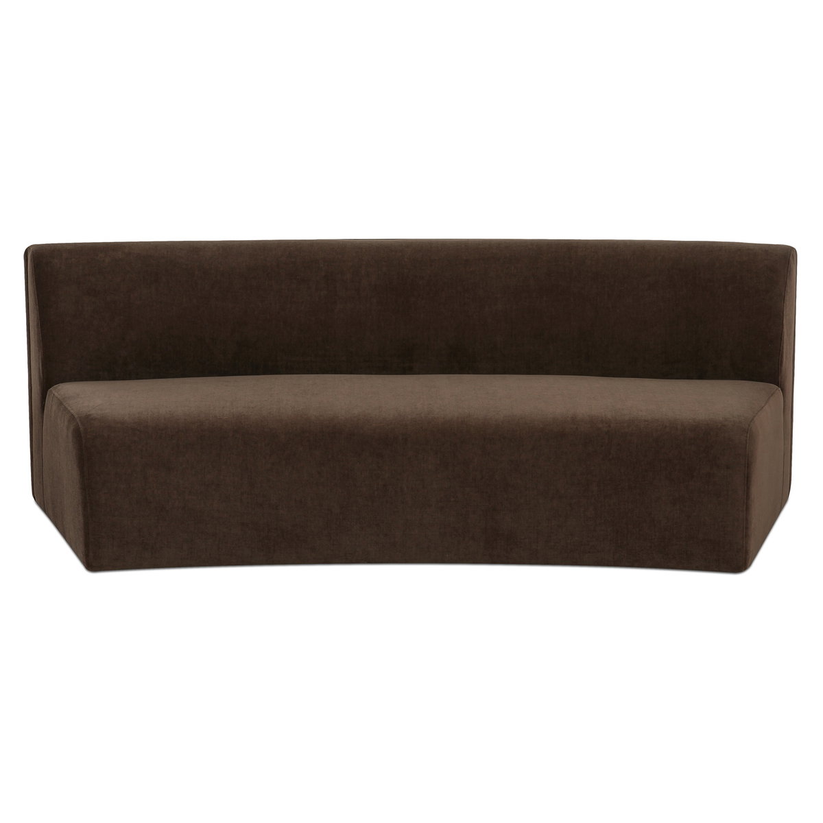 Naomi Concave Sofa Dark Brown, Sectional Sofa by Moe's Home, 80.7" width x 28.3" height x 39" depth View 1