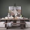 Selma Black Wood Bead and Metal Chandelier, by Mercana, 37.8" length x 33.27" width x 96.85" height thumbnail 2