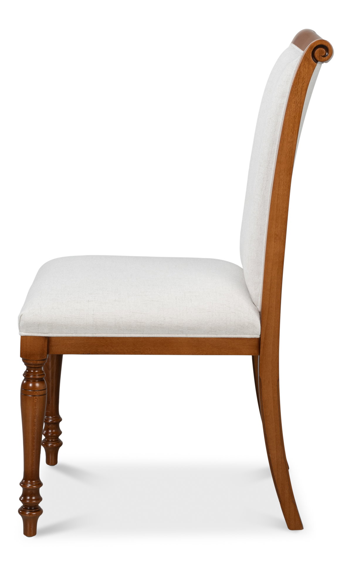 Polk Fabric Side Chair  Brown, by Sarreid, 2'3" length x 1'9" width x 3'3" height View 9