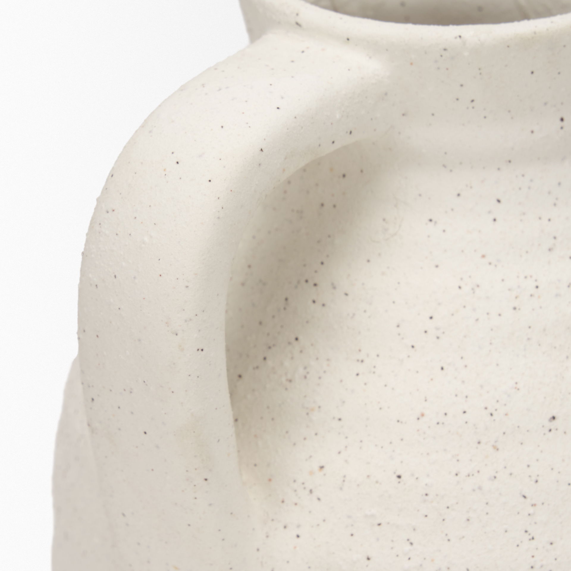 Tyrus Medium Textured Matte White with Speckling Ceramic Vase large image 