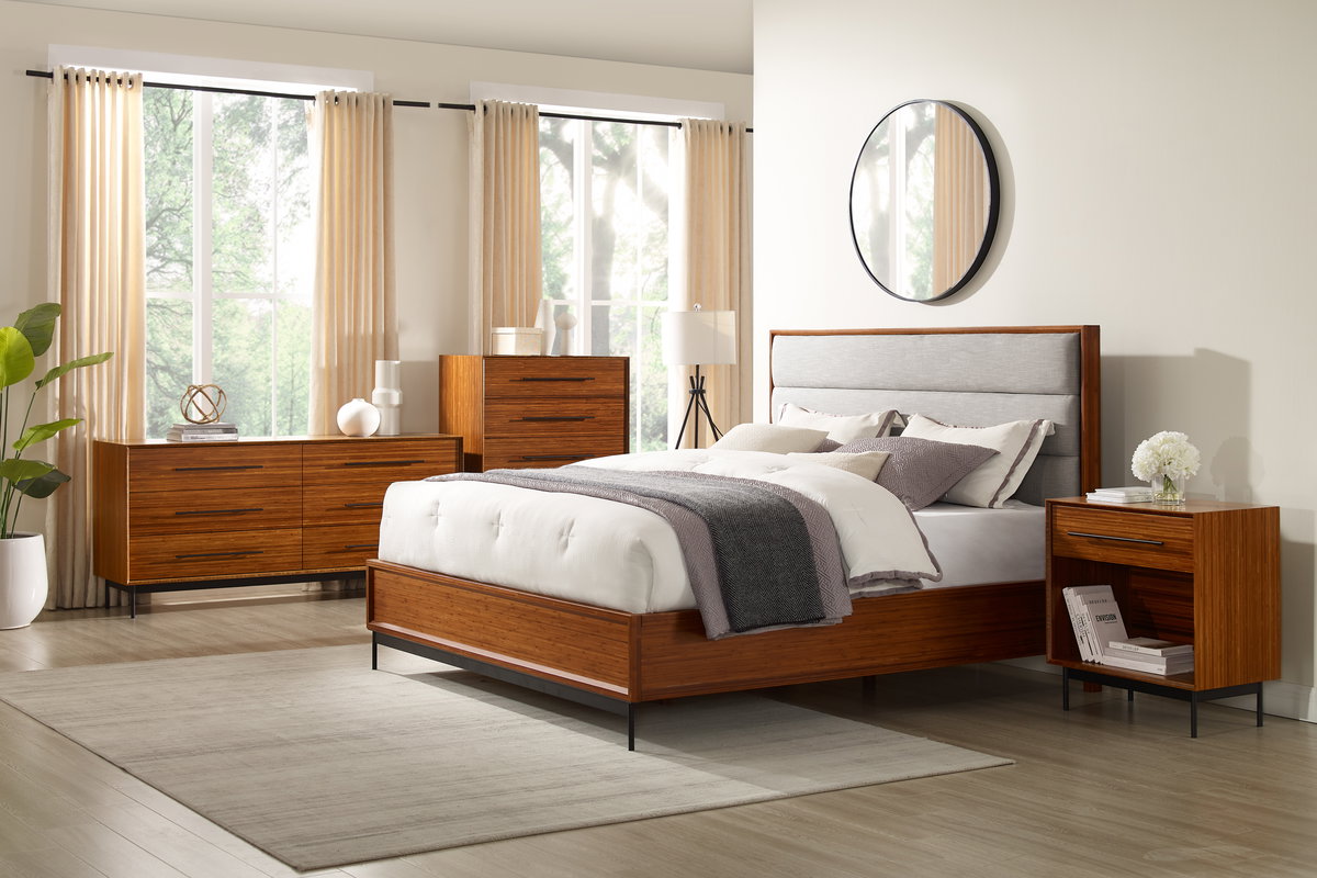 Taylor King Bed, Amber, by Greenington, 84" length x 79.84" width x 17.5" height View 7