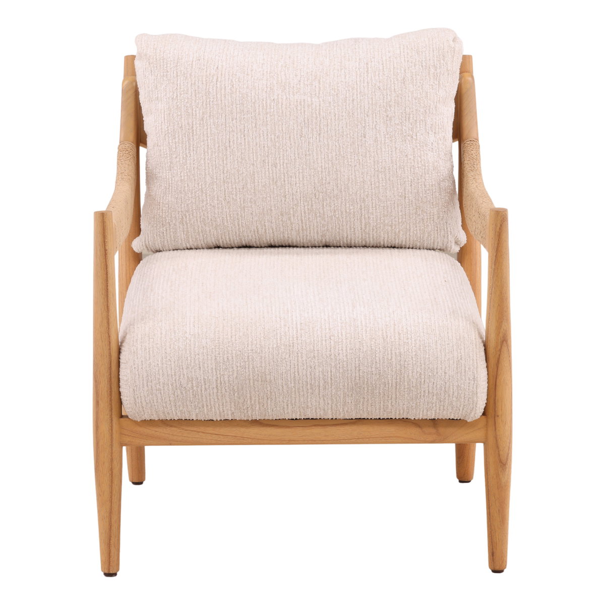 Rehan Occasional Chair Cream, Accent Chair by Dovetail, 27.87" width x 32.7" height x 33.5" depth View 2