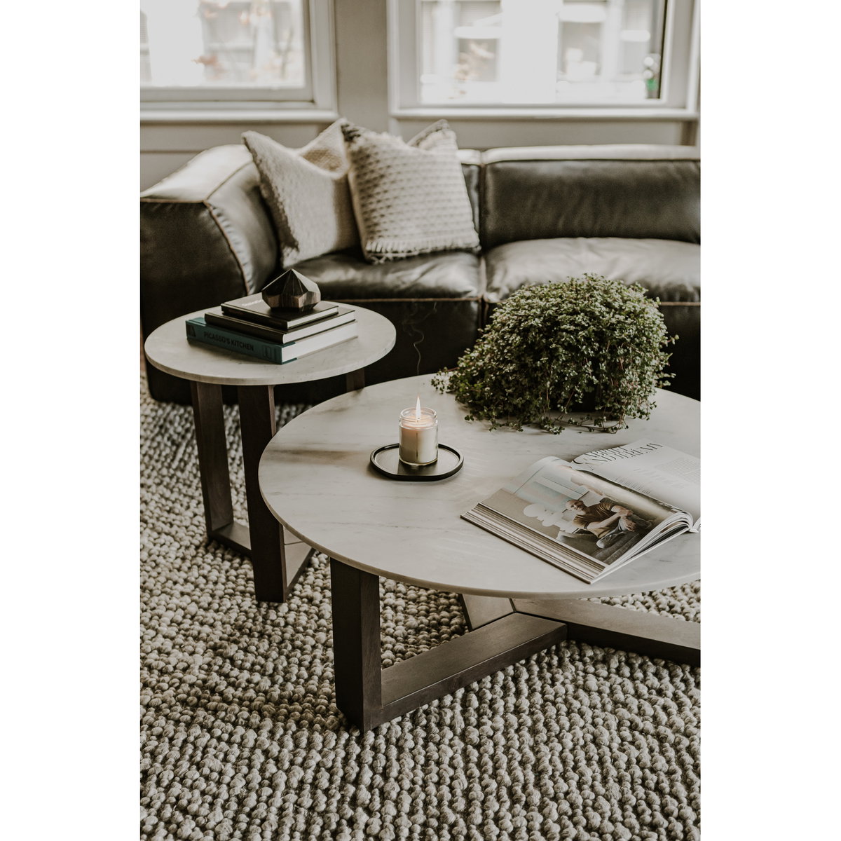 Jinxx Coffee Table Charcoal Grey, by Moe's Home, 38" width x 15" height x 38" depth View 5