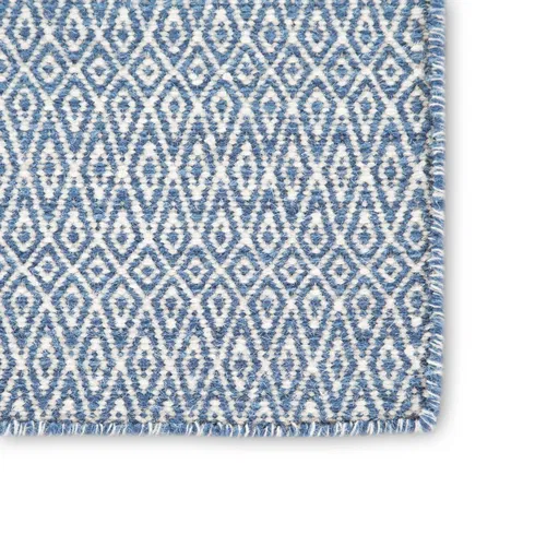 Hampshire Geometric Hand-Woven Wool Blue/Ivory Area Rug
