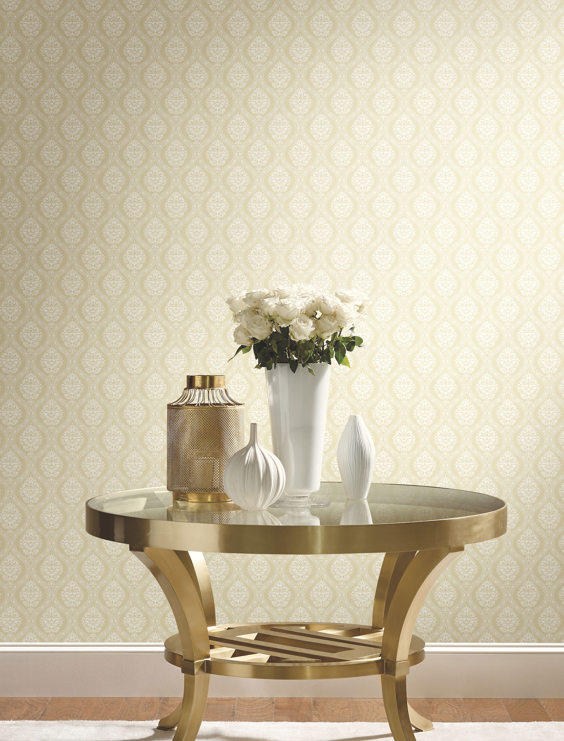 Petite Ogee Yellow Wallpaper large image 