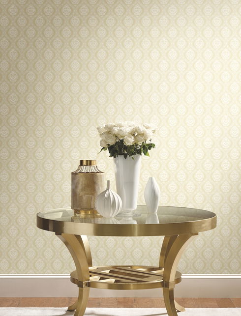 Petite Ogee Yellow Wallpaper