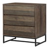 Elena 3 Drawer Nightstand Brown, Dresser by Moe's Home, 28" width x 30" height x 18" depth thumbnail 3