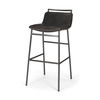 Kavalan 37.5' Total Height Ebony Leather Seat Black Metal Frame Bar Stool, Counter & Bar Stool by Mercana, 17.7" length x 20.9" width x 37.5" height thumbnail 1