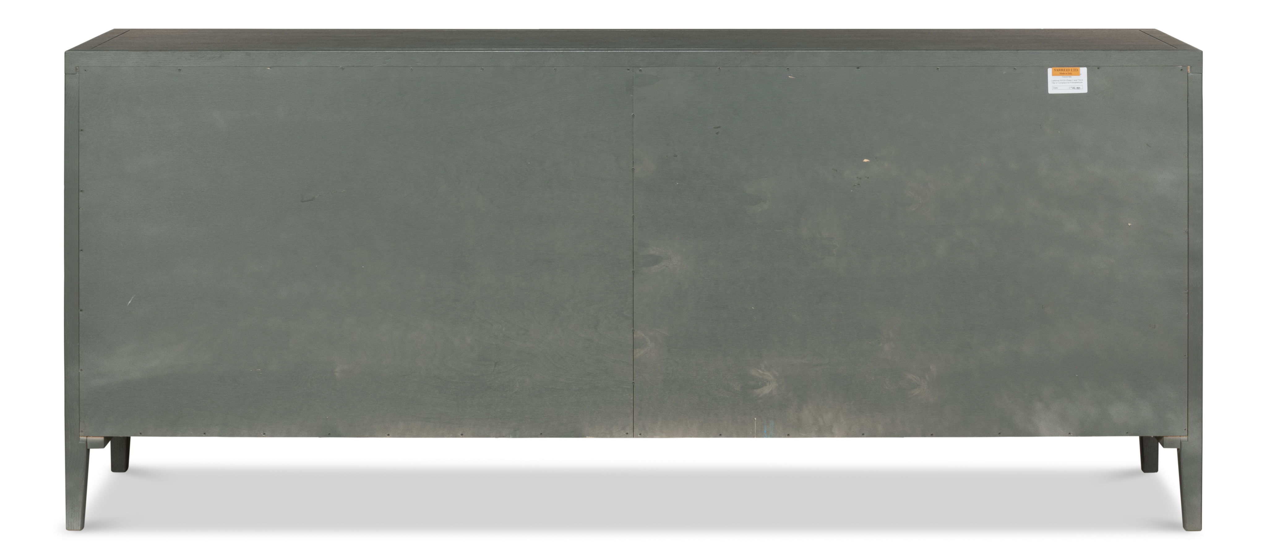 Blanco 4 Door Buffet, Stone Grey, Cabinets & Sideboard by Sarreid, 80" length x 18" width x 34" height View 3