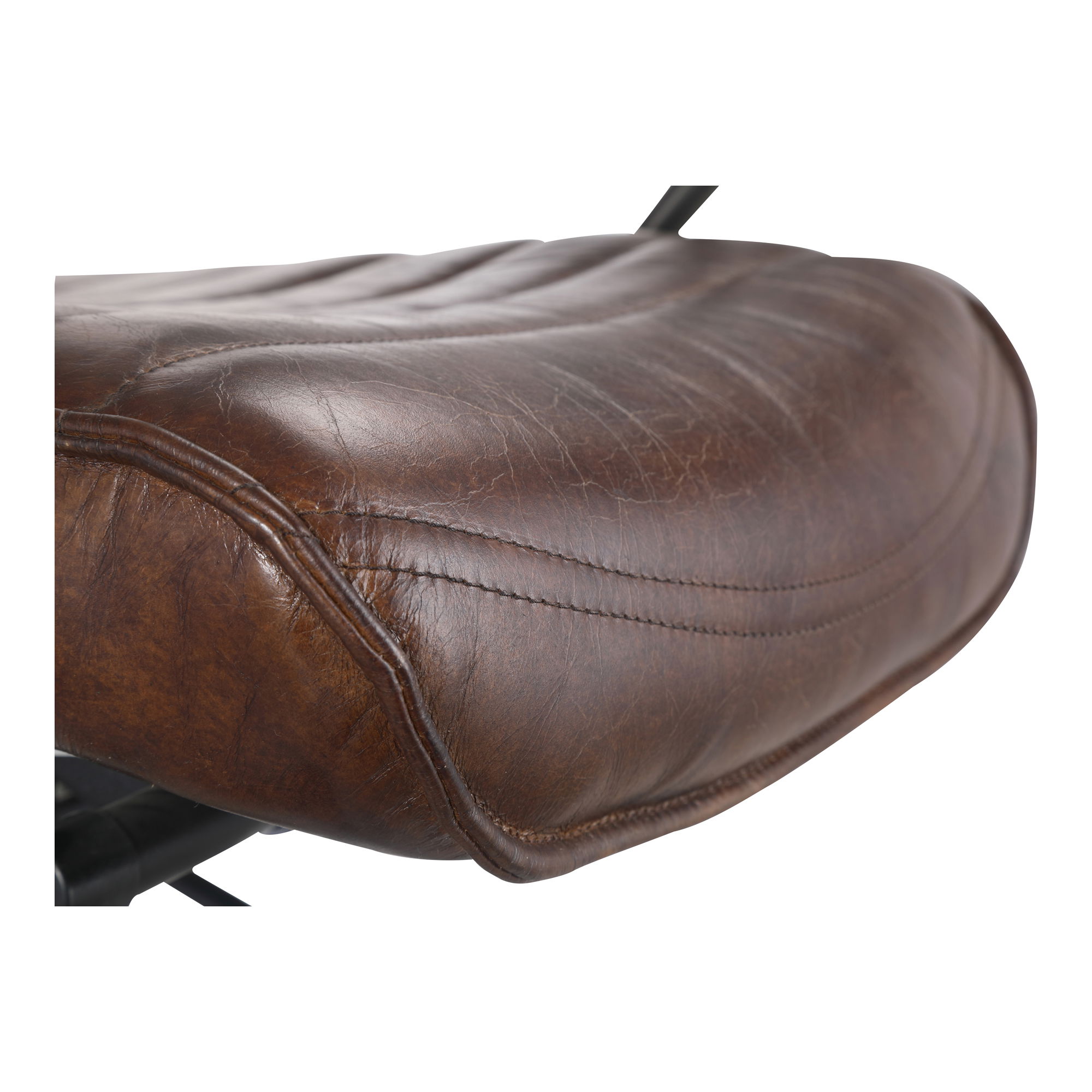 Executive Office Chair Dark Brown Leather, by Moe's Home, 25.5" width x 45" height x 26" depth View 8