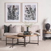 Marquisa 42' Round Medium Brown Wood with Black Metal Large Coffee Table, by Mercana, 42" length x 42" width x 19" height thumbnail 2