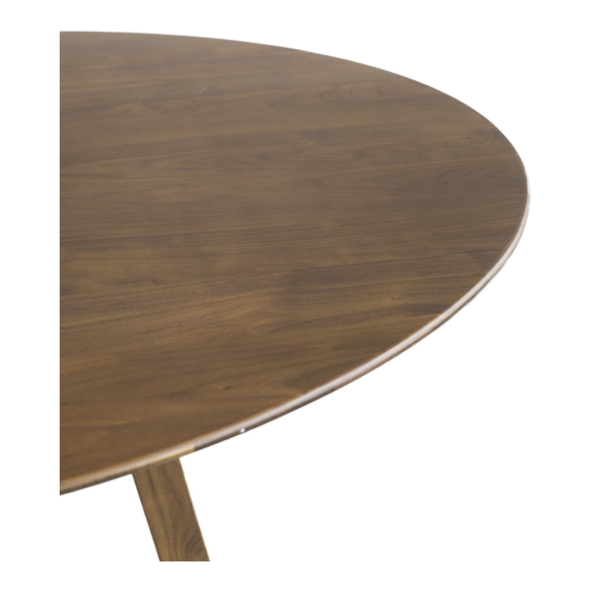 Aldo Round Dining Table Walnut, by Moe's Home, 47" width x 30" height x 47" depth View 3