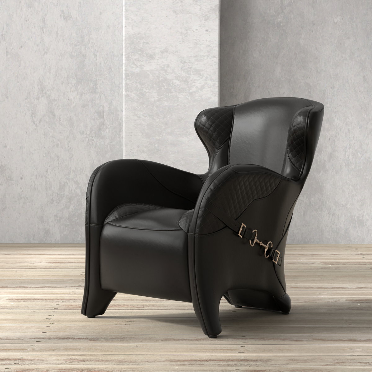 Hera Arm Chair  Onyx Black, by Sarreid, 2'10" length x 2'7" width x 2'10" height View 13