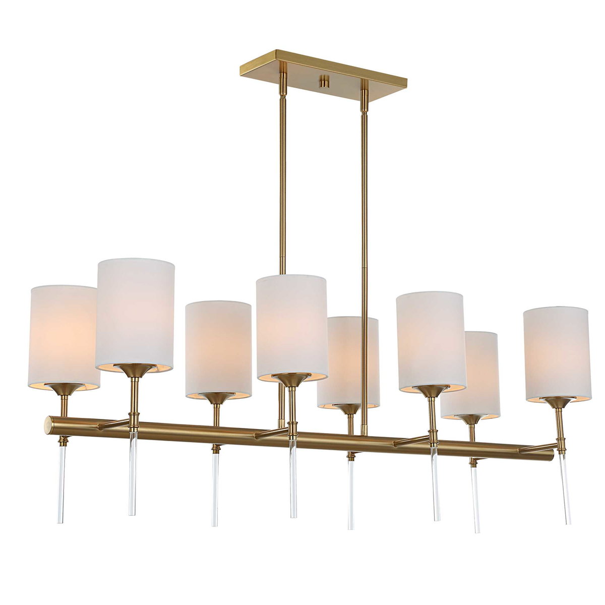 Awyr 8 Light Linear Chandelier, Pendant by Uttermost, 43.5" width x 16.5" height x 16" depth View 6