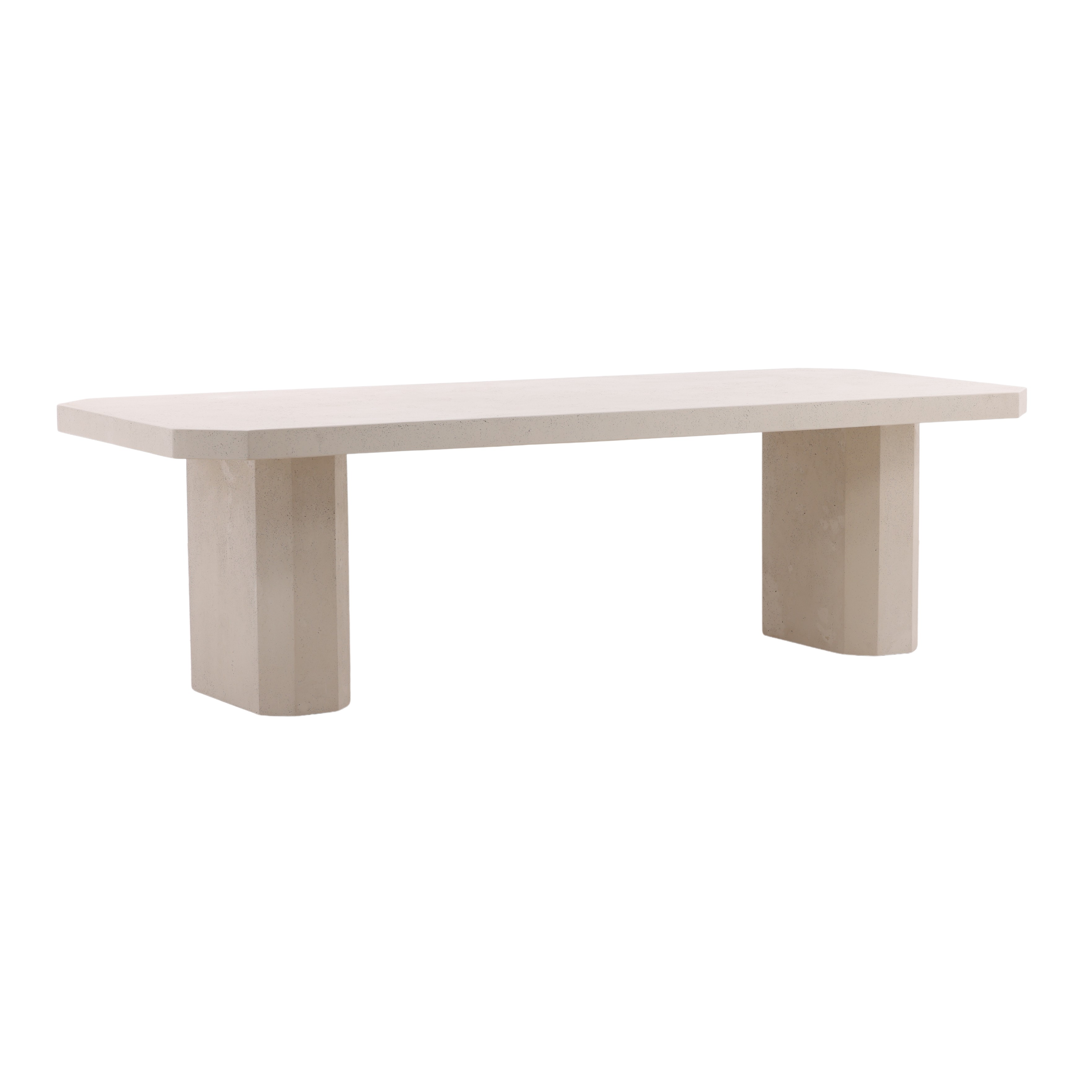 Prism Outdoor Dining Table Ivory, by Dovetail, 102.25" width x 30" height x 43.25" depth View 1