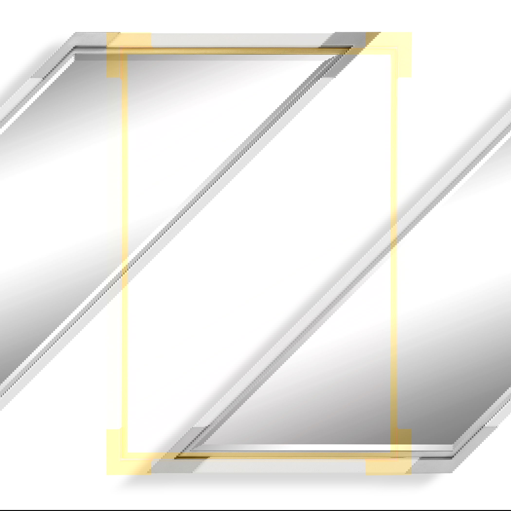Malik White & Gold Mirror large image 