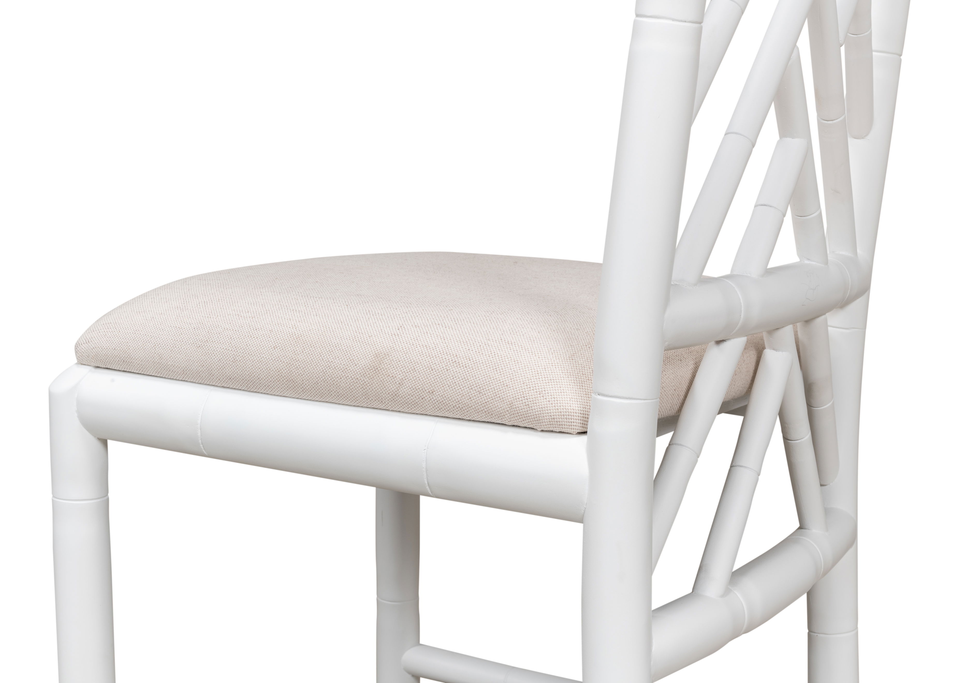 Brighton Bamboo Side Chair, White large image 
