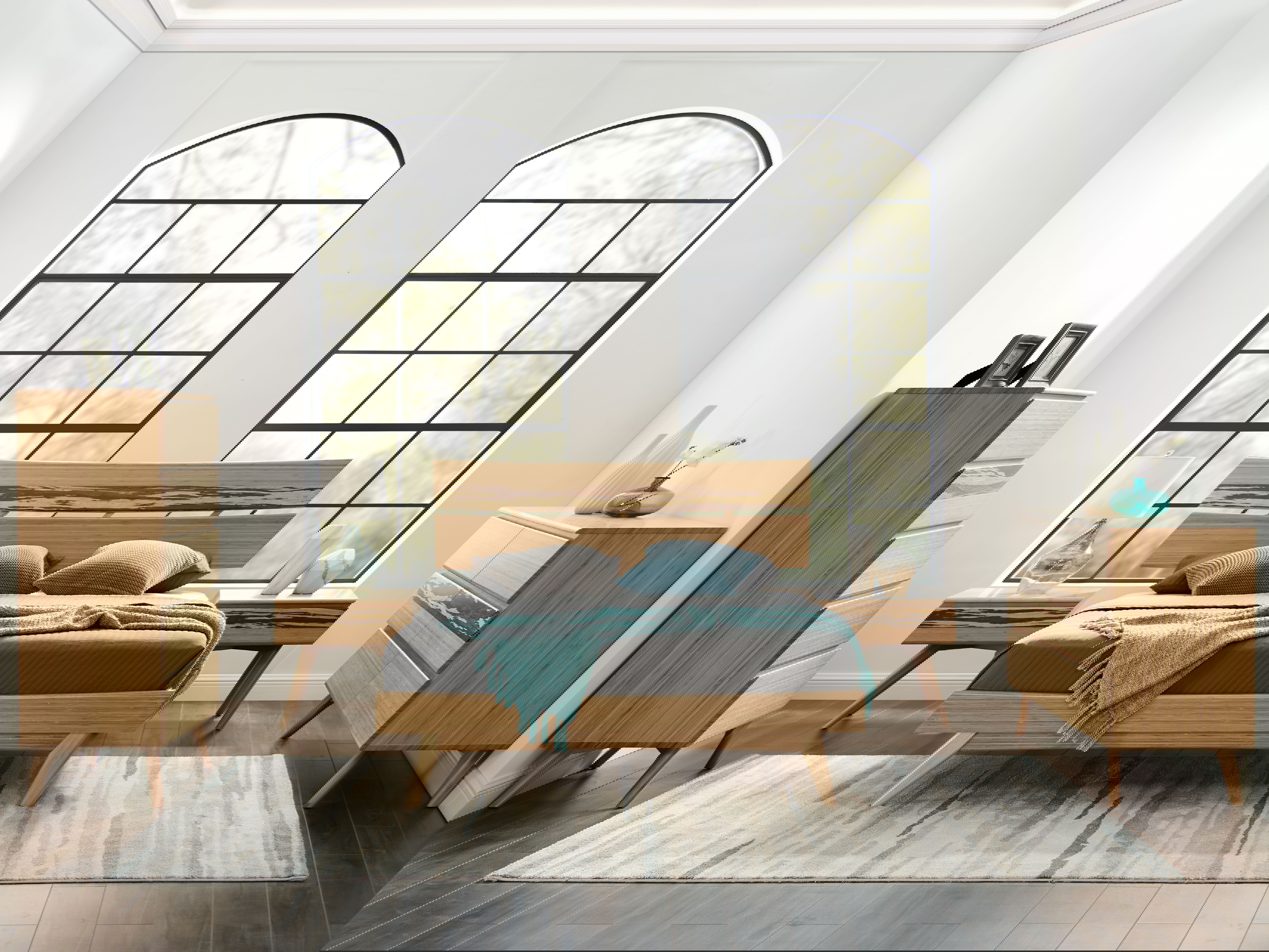 Azara Queen Platform Bed, Caramelized, by Greenington, 87" length x 64.5" width x 44" height View 15